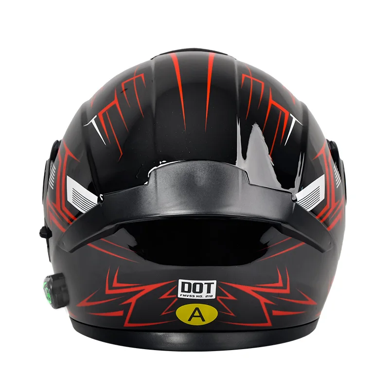 Dot Certified Abs Material Motorcycle Helmet with Blue Tooth Full Graphic Dual Lens Racing Helmets Ad Factory Custom Wholesale