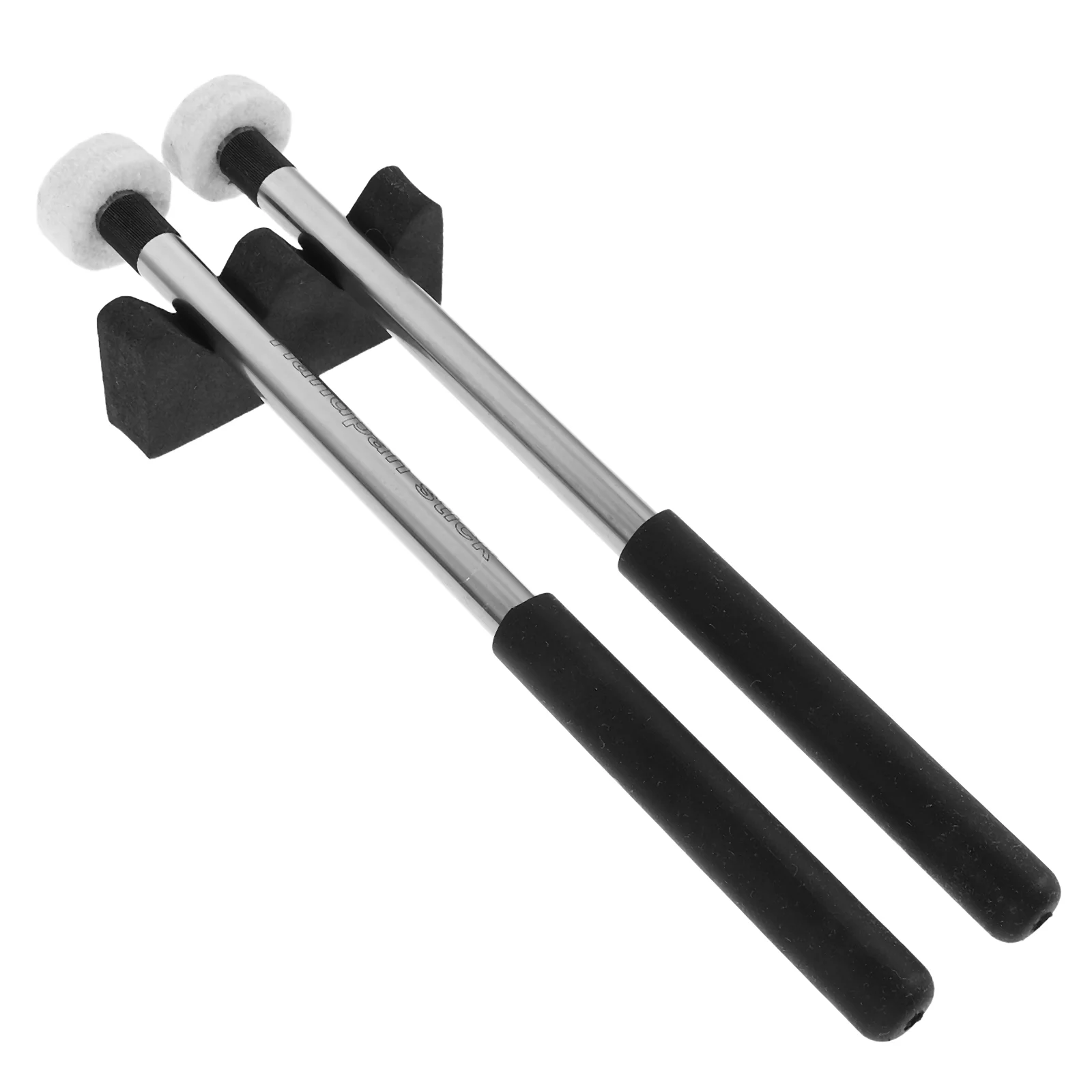 

2Pcs Ethereal Nonslip Metal Handles Felt Soft Drumsticks Jazz Percussion Mallets Lightweight Portable