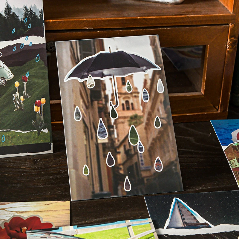 30pcs City Escape Plan Series Ins Student Message Commemorative Card Postcard Creative Collage Scrapbook Aesthetic Craft Paper