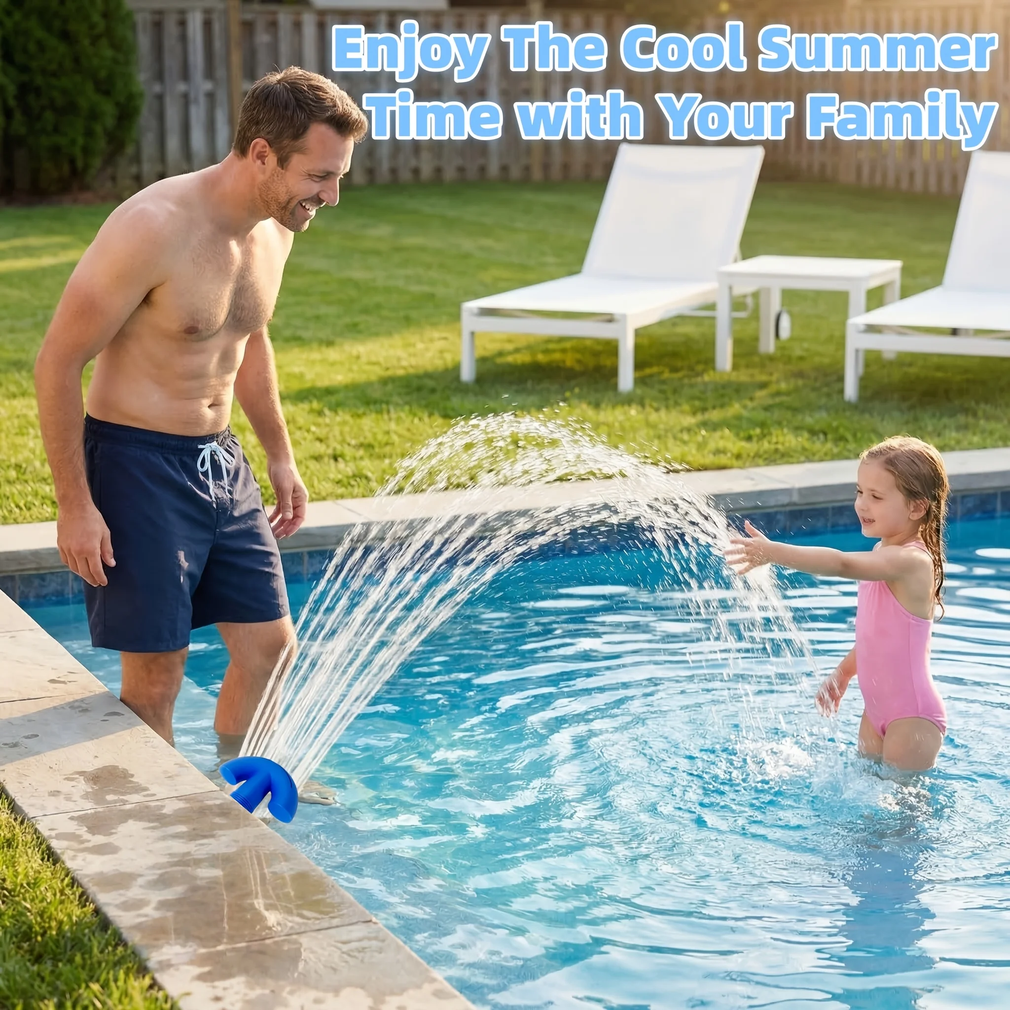 3/4 Inch Universal Swimming Pool Aeration Fountain Cooling Hot Water,Creates Waterfall Spray for Pools