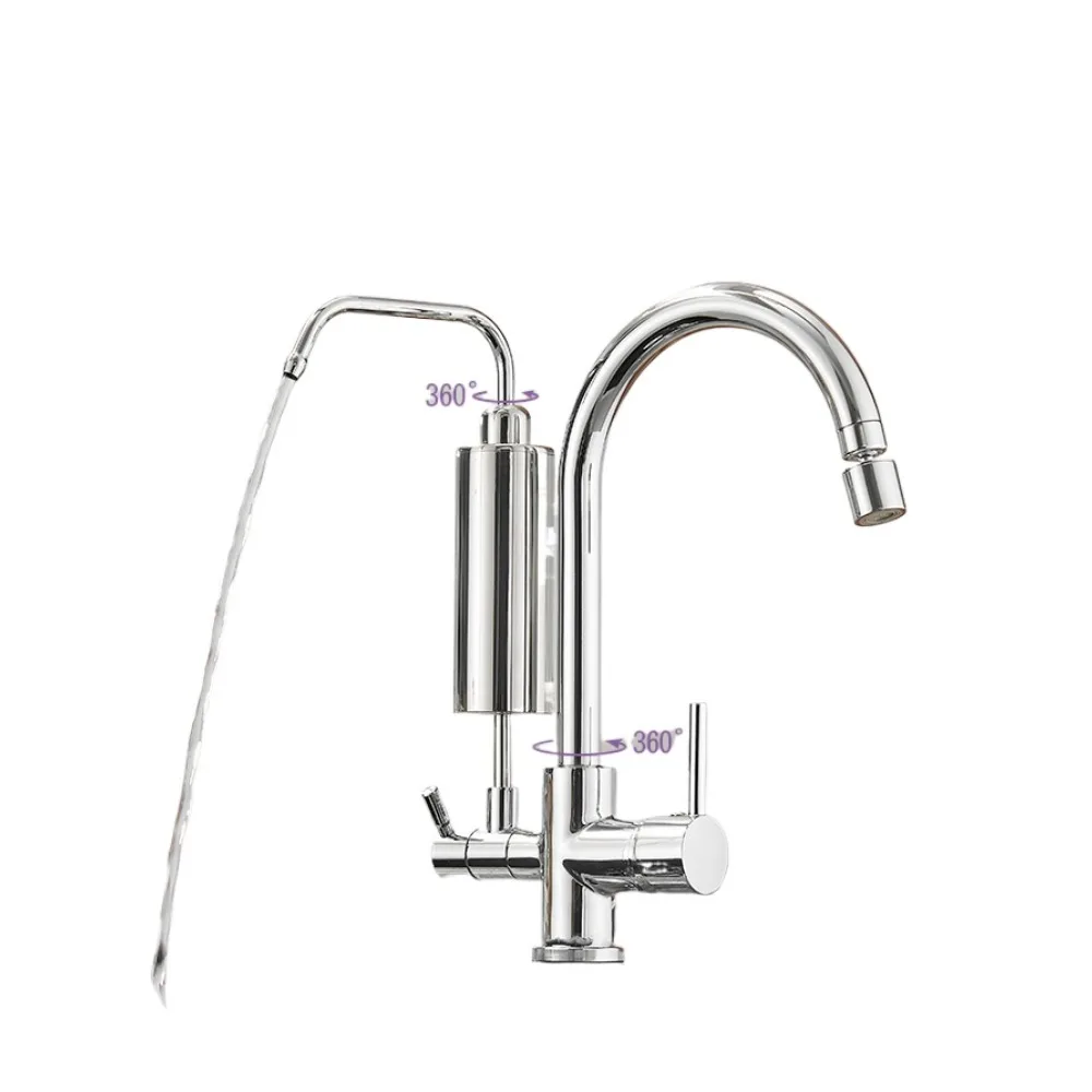 

Household kitchen three-in-one vegetable basin hot and cold faucet with filter integrated pure water purifier