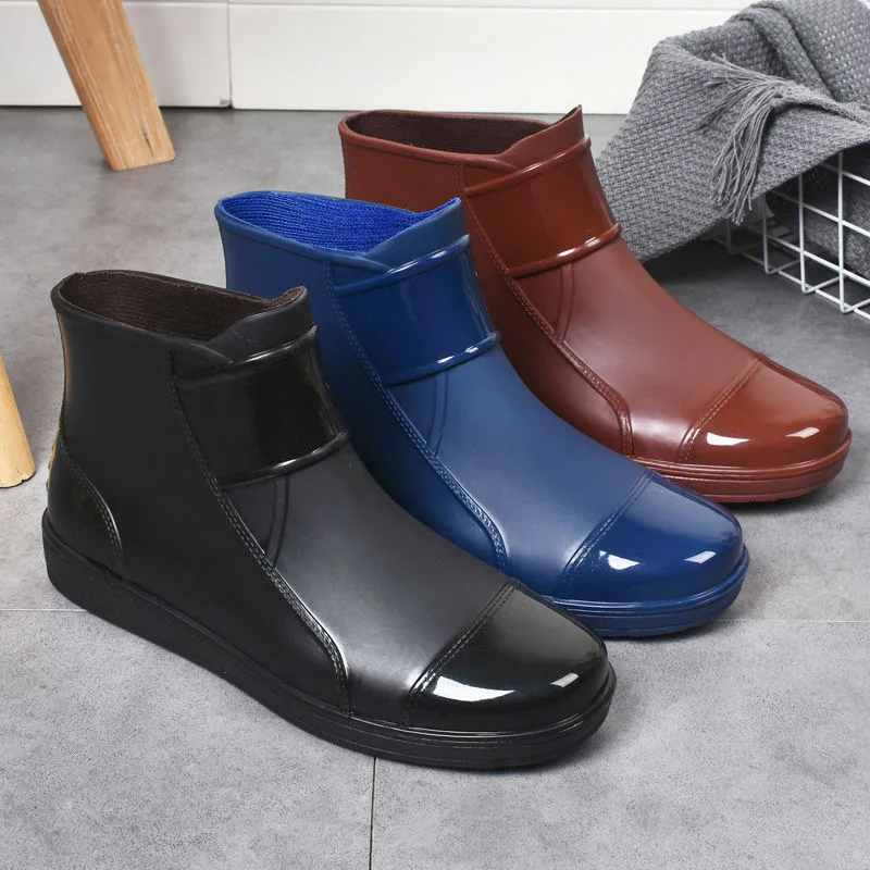 Comemore 2022 New Men Rain Boots PVC Waterproof Rainboots Fashion Short Summer Water Shoes Woman Spring Galoshes Free Shipping