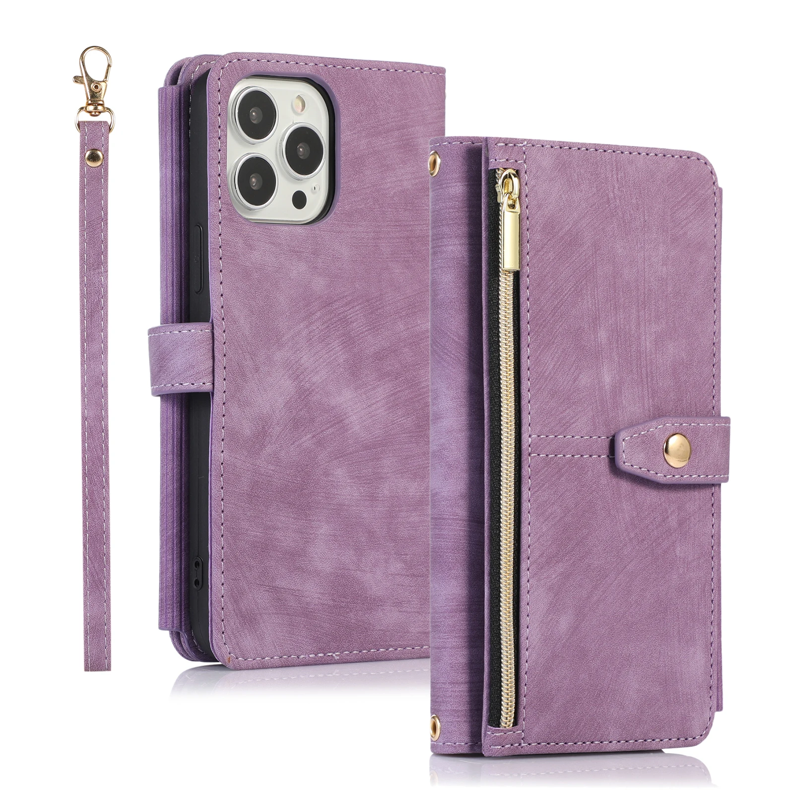 

Cover For Iphone 17 16 14 12 11 13 15 Pro Max Mini X Xs Xr 7 8 Plus Se2 Case Leather Zipper Flip Wallet Cards Solt Crossbody