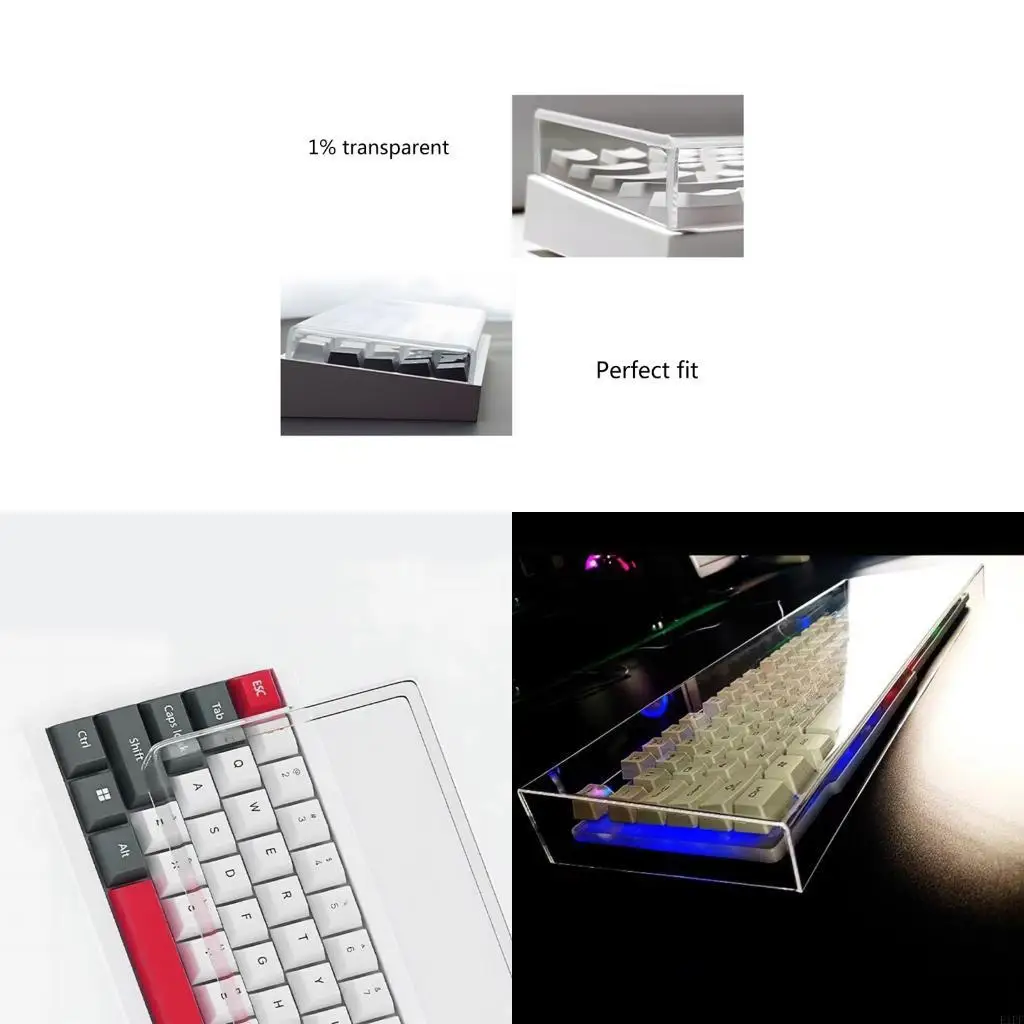 E1PF Pet Proof Keyboards Protectors Acrylic Transparents Cover Prevents Cats Hair For 104-108Key Mechanical
