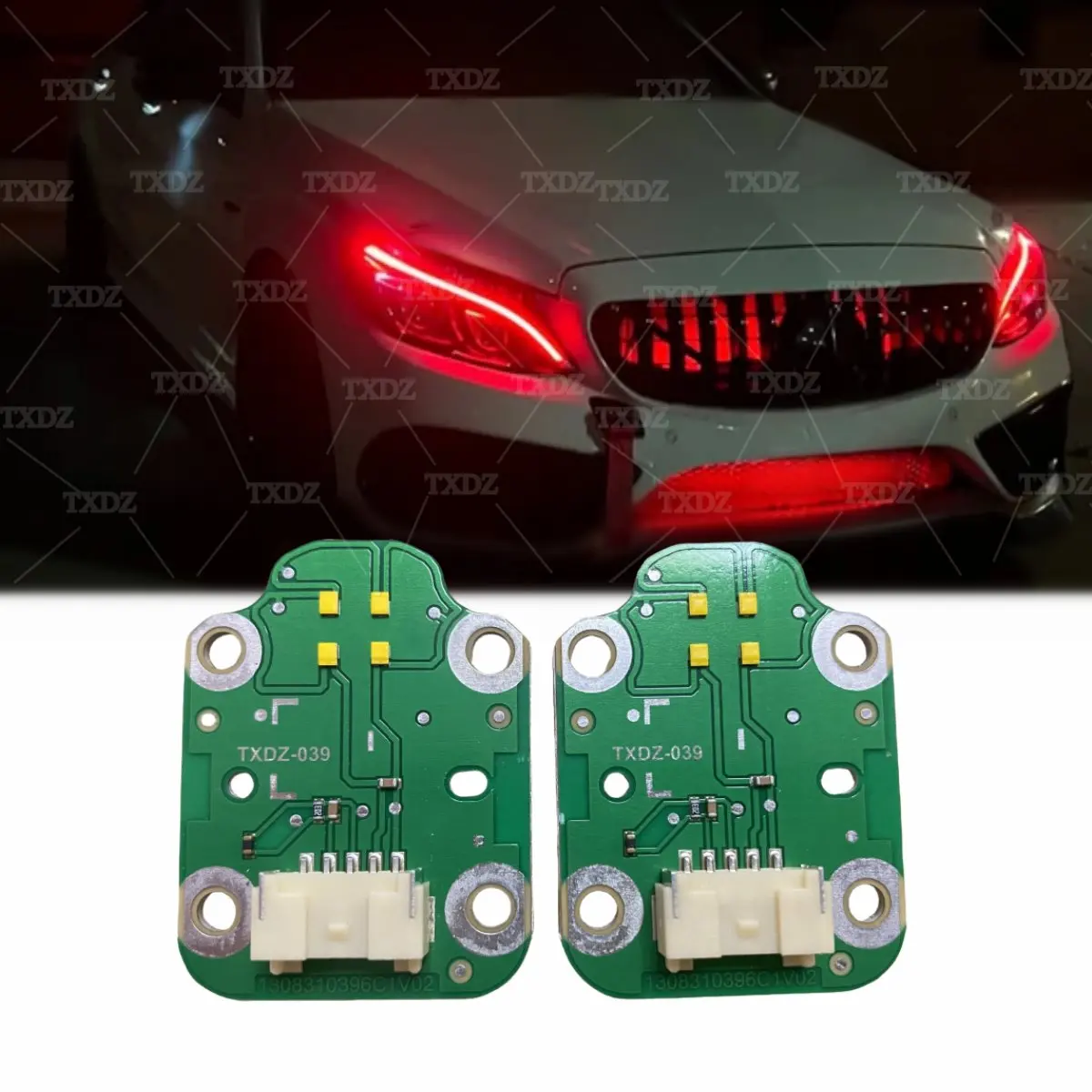 Red DRL LED Boards For Mercedes W205 C-Class 2015-2018 C200 C300 C180 C220 LED Headlight Daytime Running Light Blue Yellow