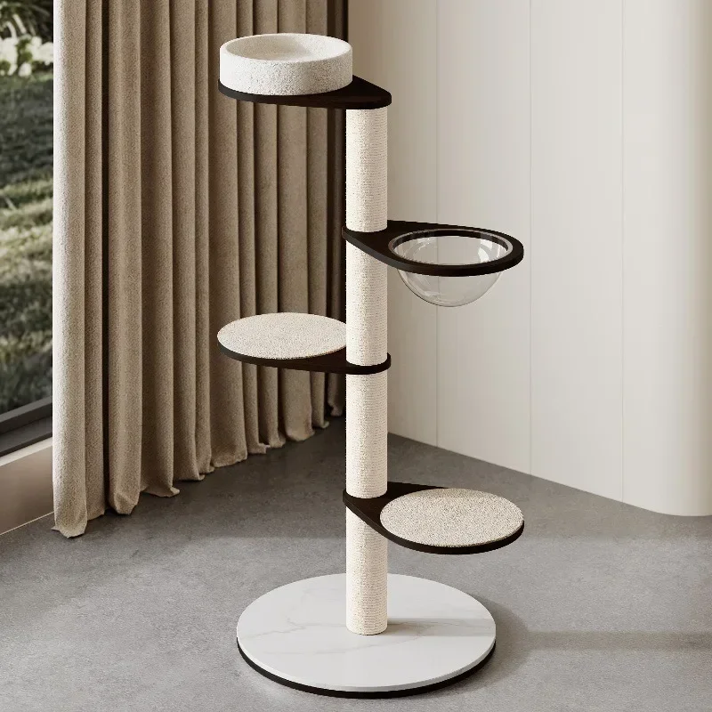 Solid wood household cat climbing frame cat nest integrated four-season universal space capsule sisal kitten special