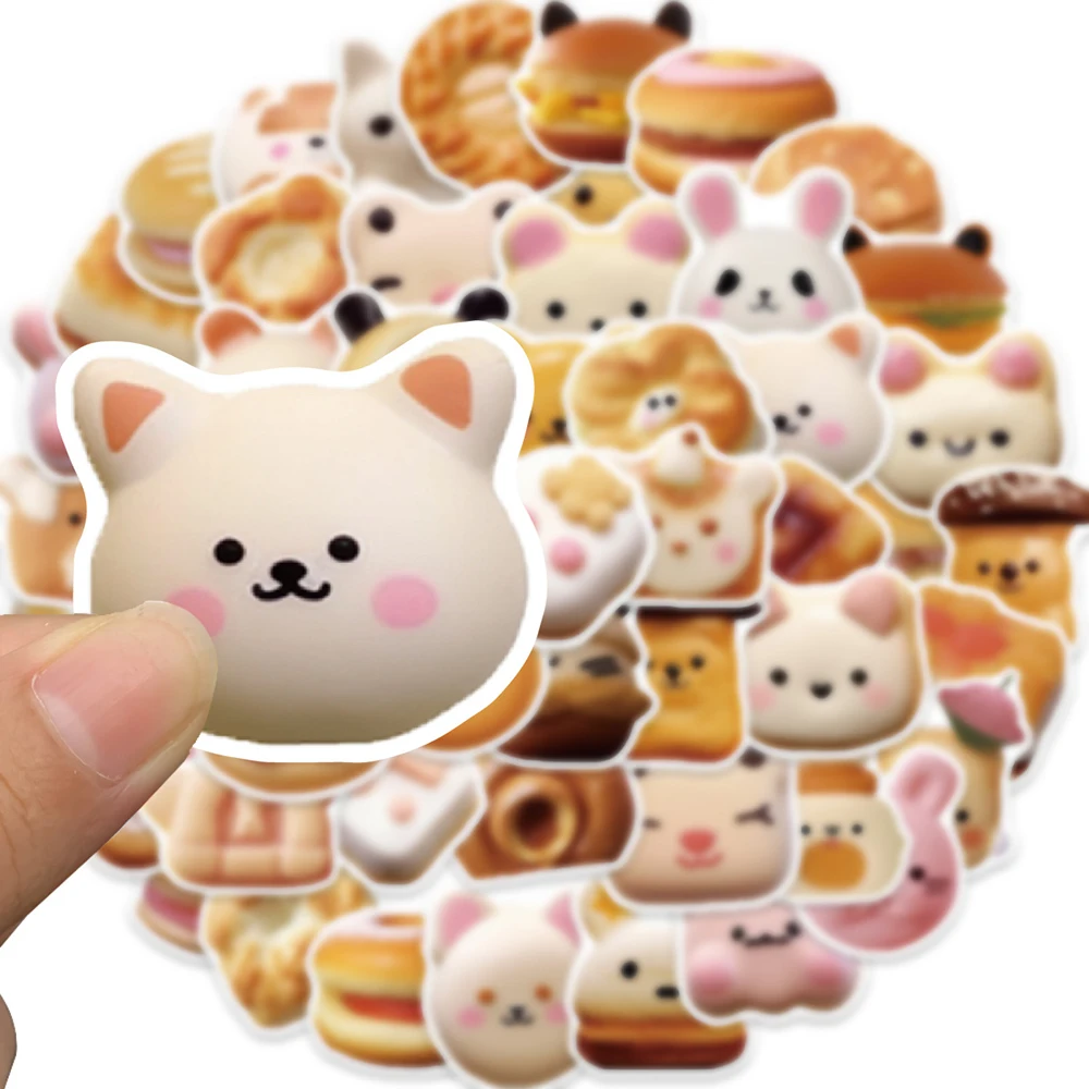 10/30/50pcs Kawaii Funny Animal Cookies Aesthetic Stickers Decals Laptop Scrapbook Suitcase Decoration Kids Classic Toy Sticker