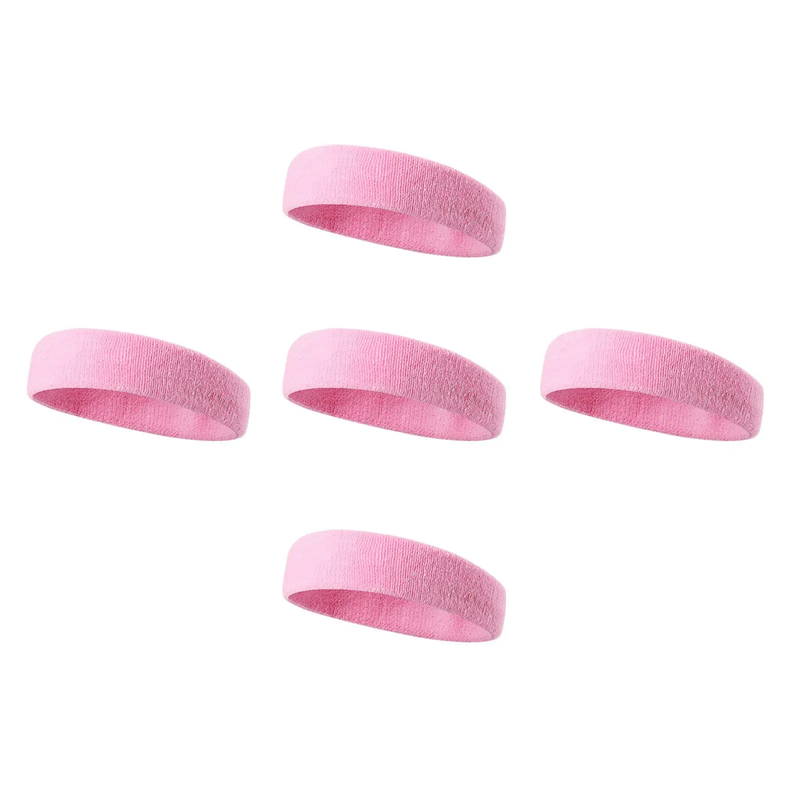 

5 Pcs Sweat Absorbing Headbands Elastic Sports Hairbands Lightweight Yoga Gym Accessories Durable Non Fading Fitness Band