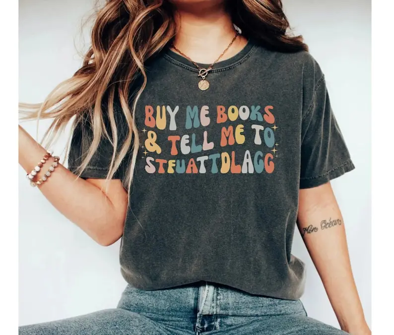 Buy me books and tell me to Tshirt Funny Book Lover Short Sleeve Top Tees O Neck 100% cctton kawaii Streetwear Harajuku goth y2k