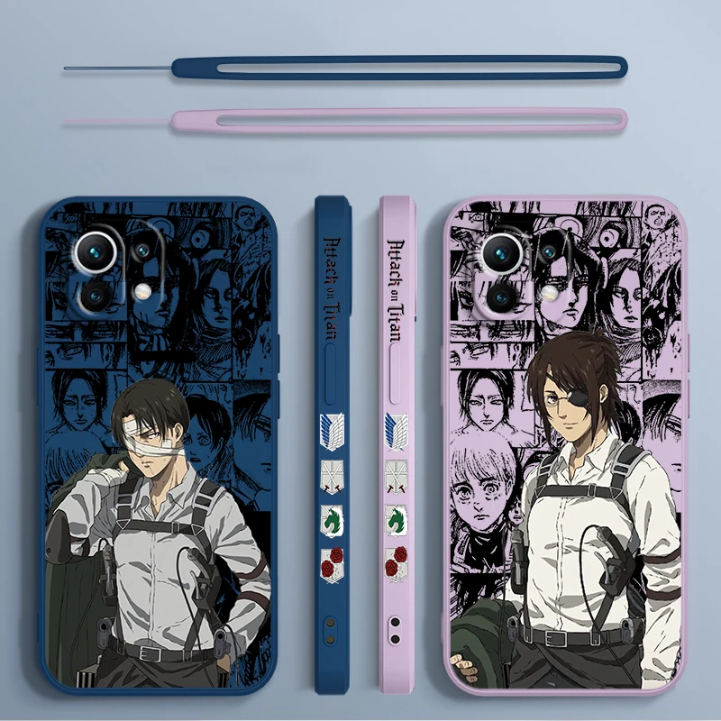 Attack On Titan Comics Phone Case For Xiaomi 14 13 12 11 10 T Pro Ultra Lite 5G Liquid Left Rope 5G Soft Cover