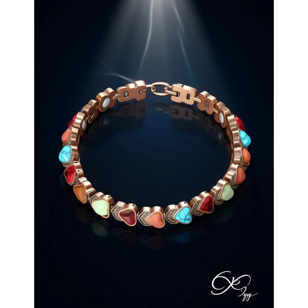 

Магнитный медный браслет для женщин с натуральными камнями, регулируемый, в подарок