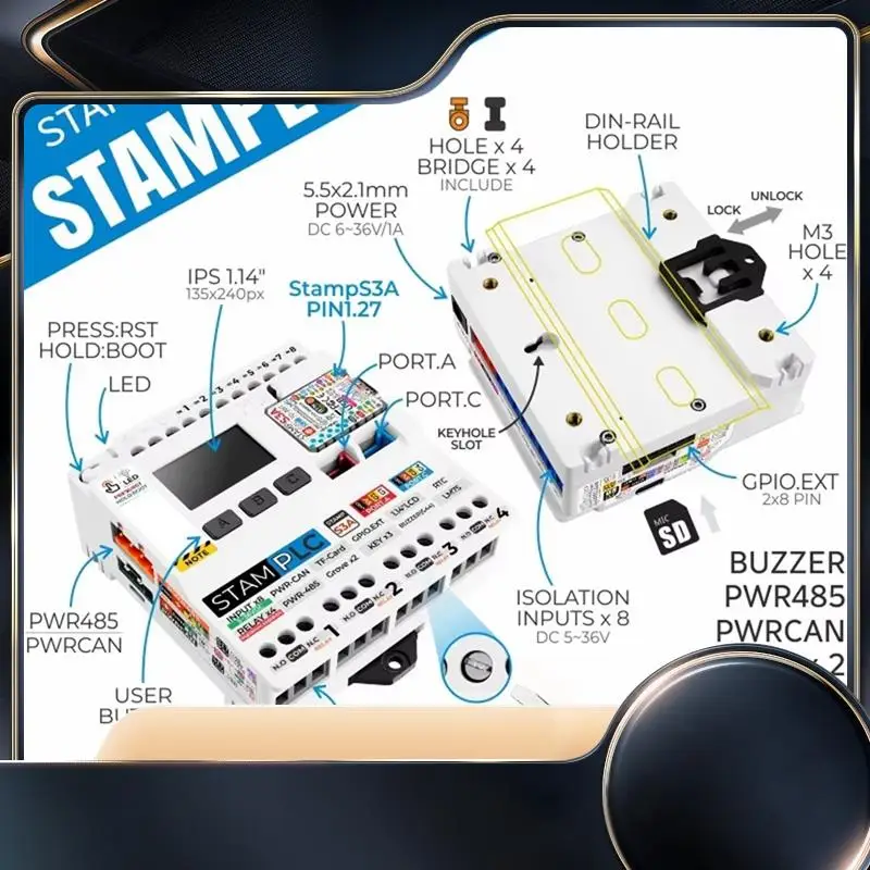 

Stamplc Controller Iot Programmable Logic Controller Stamplc Controller With M5stamps3-N34R