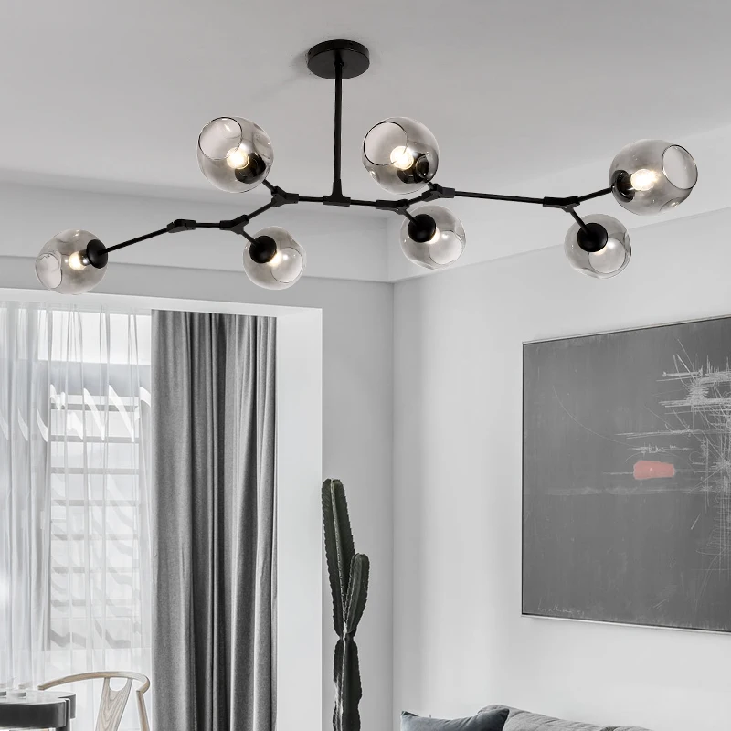

Modern simple restaurant cafe personalized tree branch molecule living room lamp