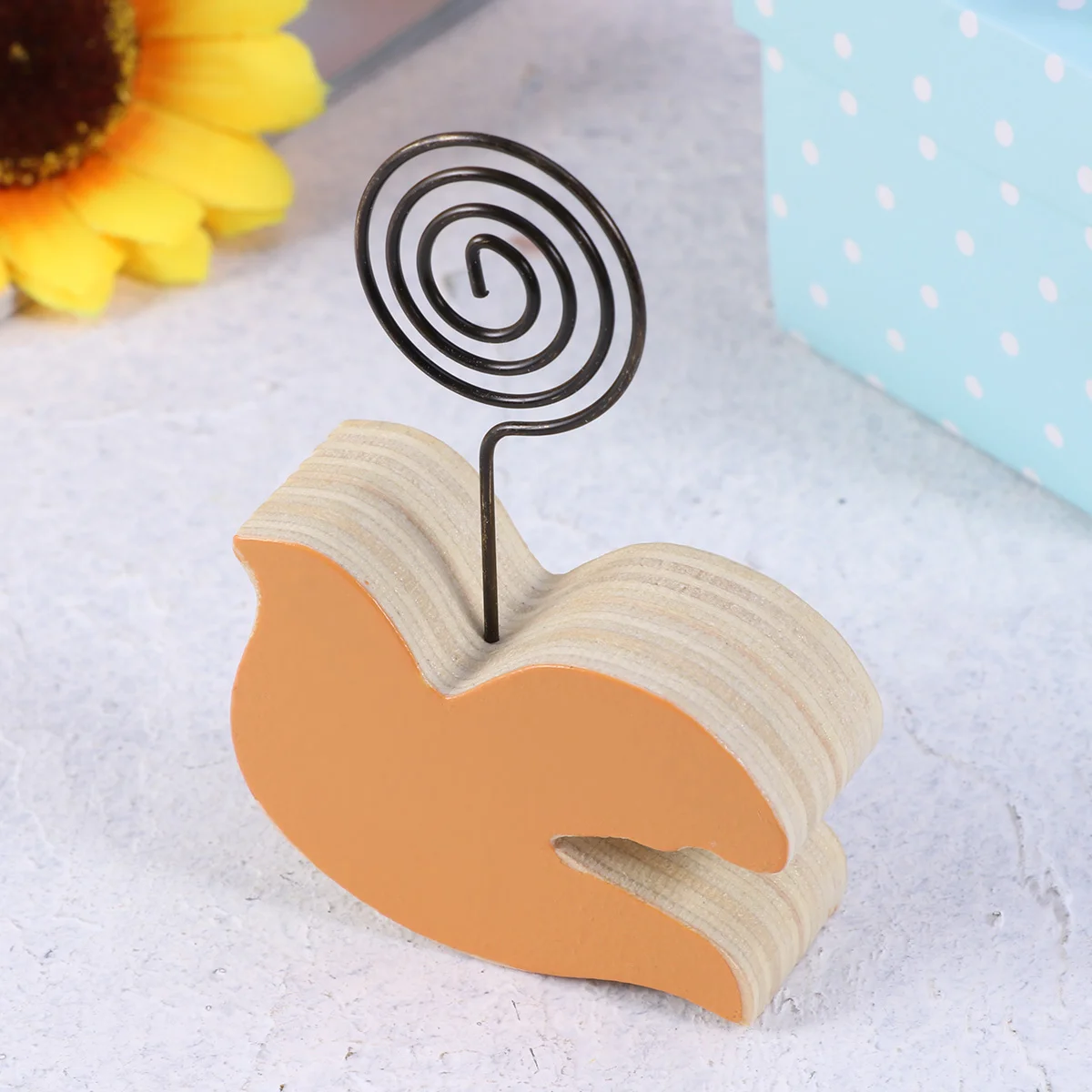 Paperclips Cartoon Animal Wood Note Folder Bookmark Wooden Frame Holder Bamboo Business Photo