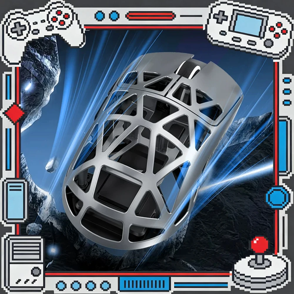 Attack Shark R2 Wireless Gaming Mouse Magnesium Alloy PAW3950 42000 DPI 8000Hz Polling Rate Tri-Mode Lightweight Esports Mouse