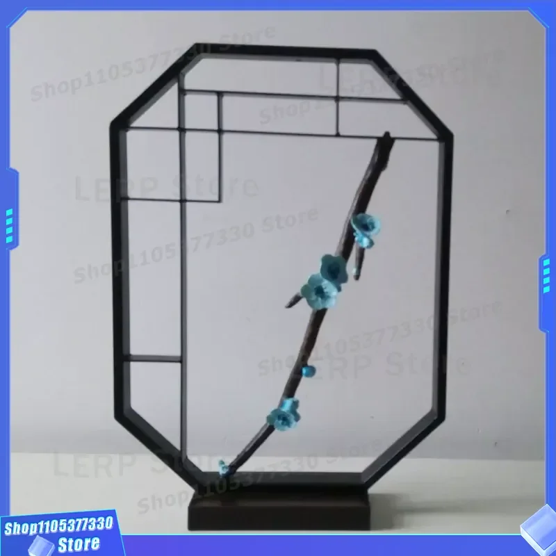 Xiaoxuan New Chinese Style Wrought Iron Resin Window Cut Plum Ornament for Living Room Entrance Home Jewelry Decoration In