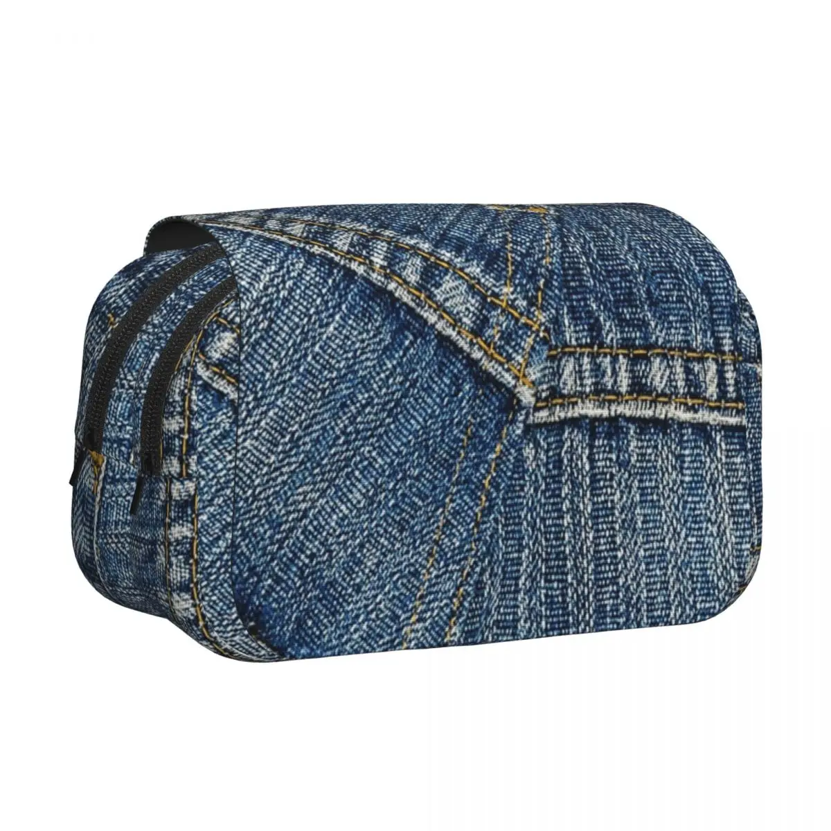 Behind Pants I Love Bluejeans Denim Pencil Case Pencil Pouch Hard Shell Leather Large Capacity Pen Box Pencil