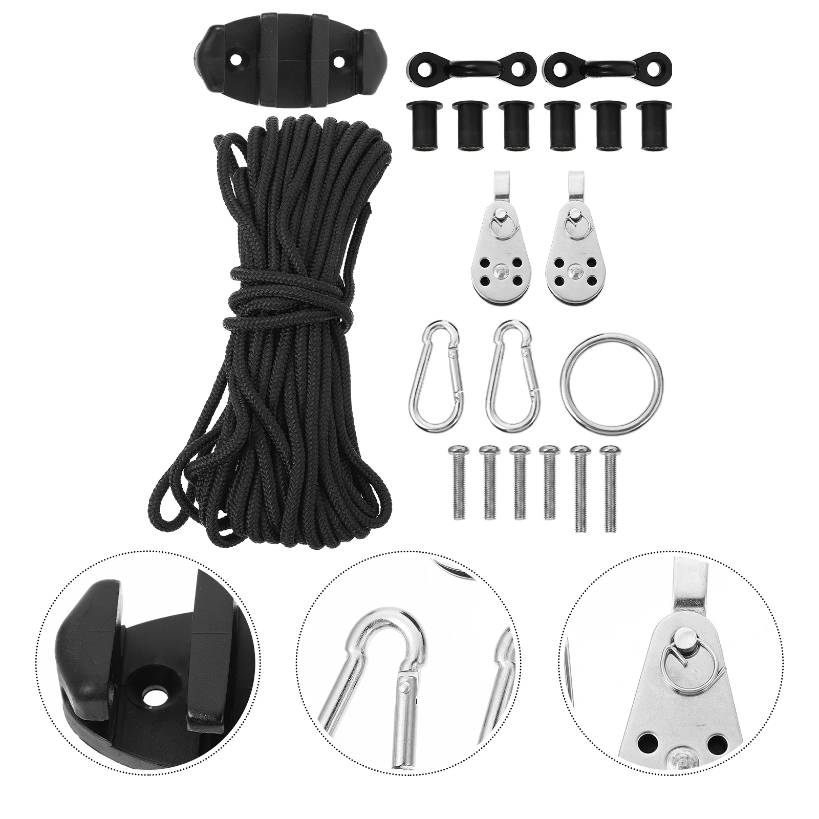 

Kayak Kit Anchor Accessories for Fishing Trolley System Pulley Cleat Tether Canoe