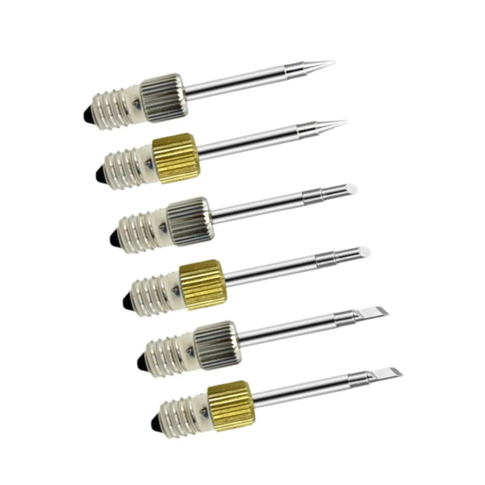 Copper Soldering Iron Tips Replacement Set Threaded Wear Resistant Tools for Electronics and Outdoor Use