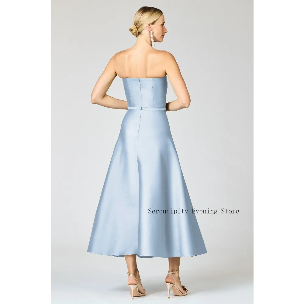 Customized Satin Mother of Birde Dresses 2026 Sky Blue Women‘s Wedding Party Attire Dress Elegant Evening Dress Long Gowns