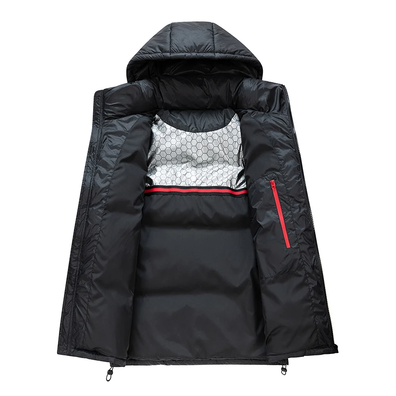 

Winter New Men's Korean Version Color Blo Hooded Thiened Warm Simple down Jaet Trendy Couple Faion Outerwear Youth Po...