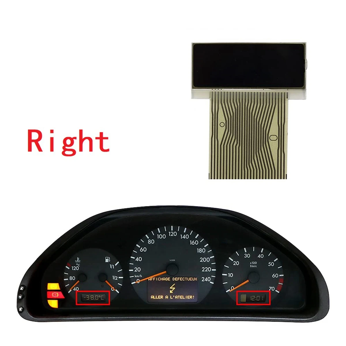 Dashboard LCD Screen Instrument Cluster Display for Mercedes Benz C Class W202 E Class W208 CLK W210 SLK 170 Right