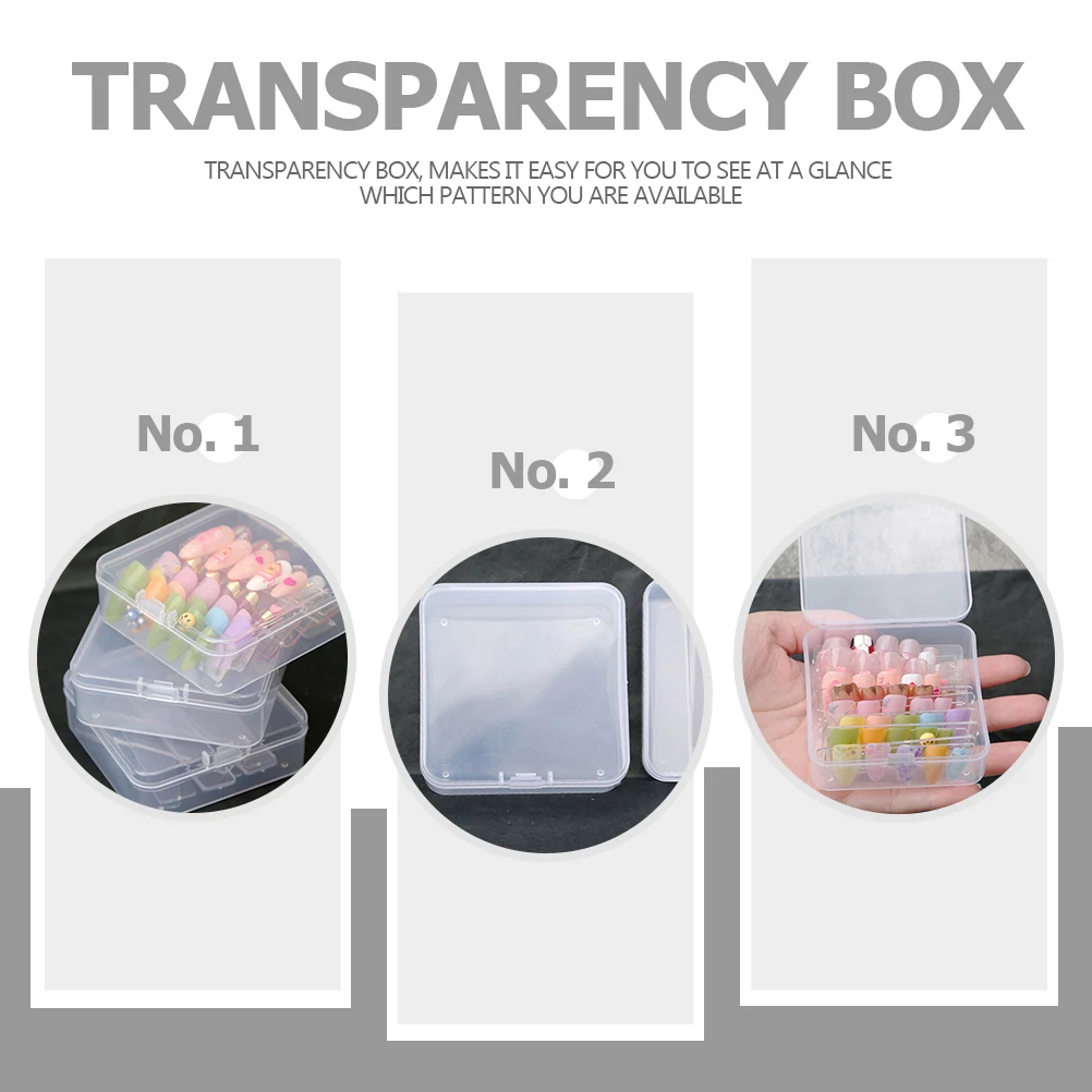 

1 комплект, 1 комплект, прозрачный футляр для накладных ногтей, прозрачная коробка для хранения кончиков ногтей, портативный контейнер для искусственных ногтей для украшения ногтей