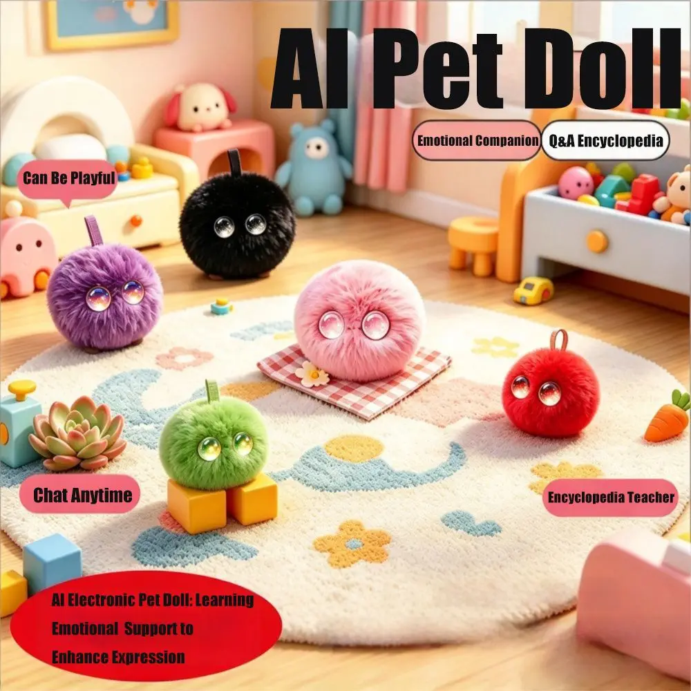 66 Languages Interactive AI Plush Companion Pendant Interactive Talking Cute Design Talking Stuffed Doll Emotional Support Plush