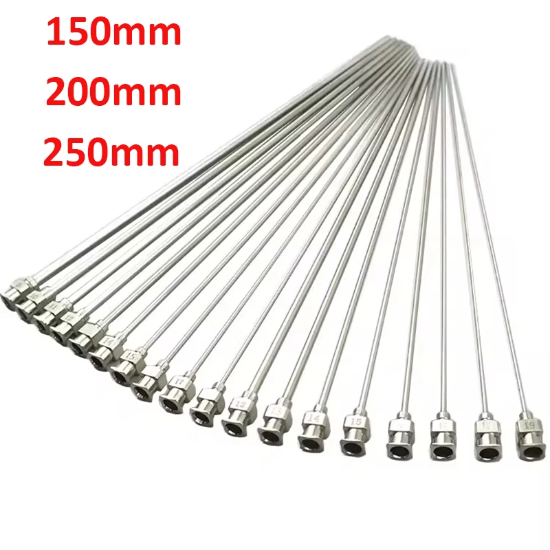

10PCS 150mm 200mm 250mm All Metal Dispensing Needle,Blunt Tip Luer Lock Industrial Stainless Steel Needle for Lab ,Hobby Crafts