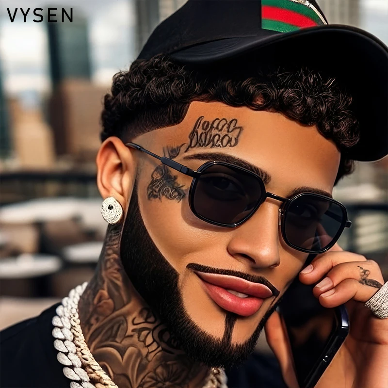 

Retro Steampunk Polygon Sunglasses Men 2026 Luxury Brand Designer Metal Black Frame Hexagon Sun Glasses Driving Eyewear Shades