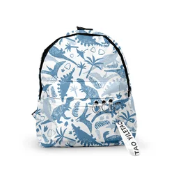 Classic Popular dinosaur School Bag Boys Girls Cute Small Travel Bags 3D Print Oxford Waterproof Key Chain Notebook Backpacks