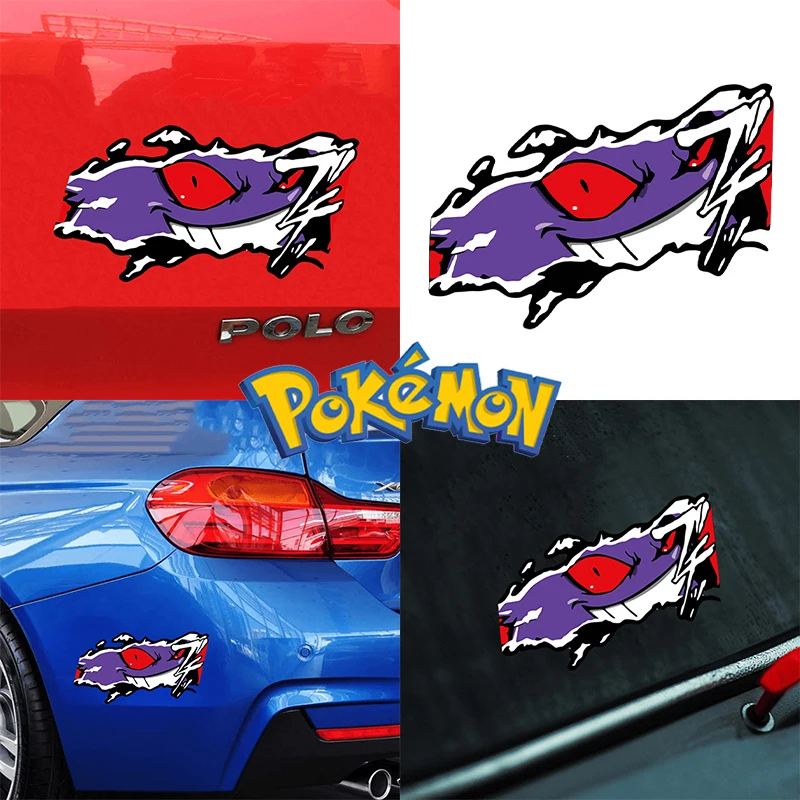 Pokemon Gengar Cartoon Reflective Warning Sticker Anime Car Motorcycles Decoration Graffiti Stickers Interior Accessories Gifts