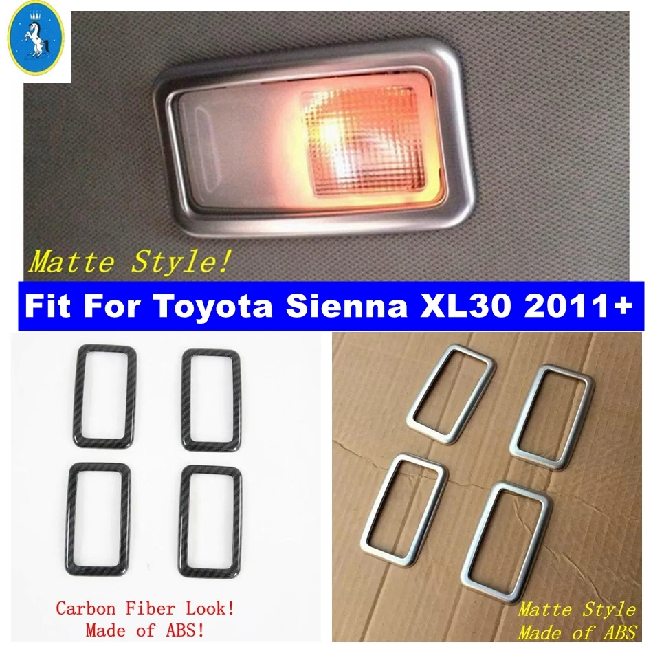 

For Toyota Sienna XL30 2011 - 2020 Car Roof Reading Lights Lamps Decoration Cover Trim Carbon Fiber / Matte Interior Accessories