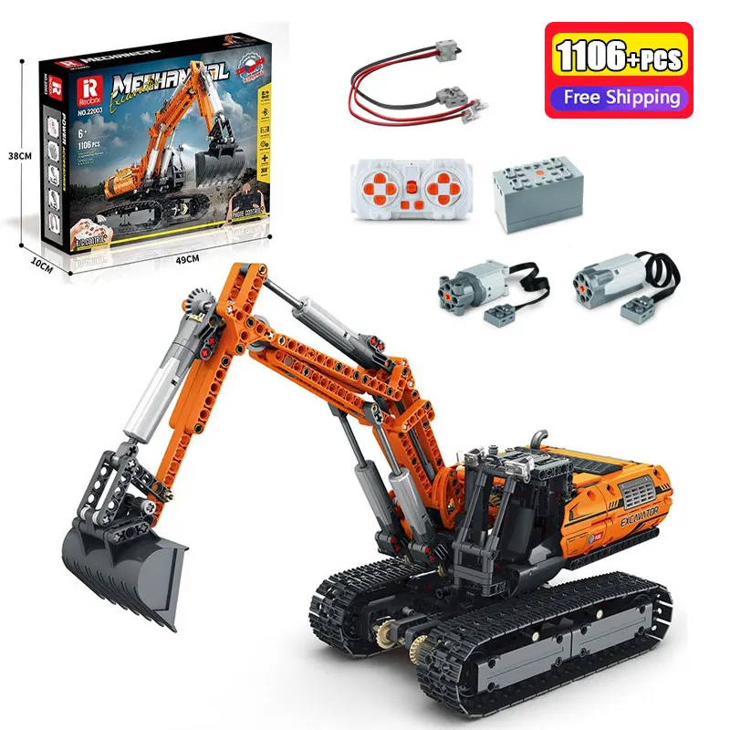 

Reobrix 22003, радиоуправляемый экскаватор, строительные блоки, приложение, дистанционное управление, инженерный автомобиль, технические кирпичи, строительные игрушки для мальчиков