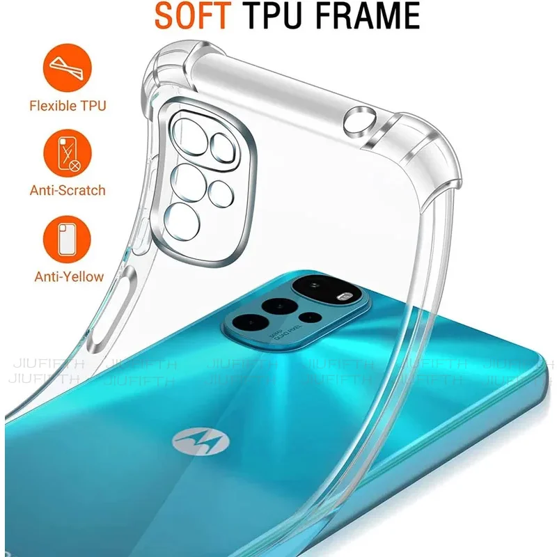 

Clear Case For Moto G22 G52 G82 G42 G62 5G Thick Shockproof Soft Silicone Phone Cover for Motorola Mote G10 G20 G30 G60 G41 G51