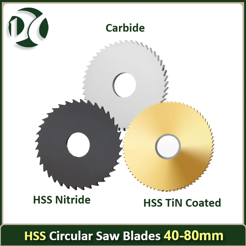 

Tungsten Carbide & HSS Circular Saw Blades for Slitting & Grooving Metal/Steel, Black TiN Coated, Dia 40/60/63/75mm