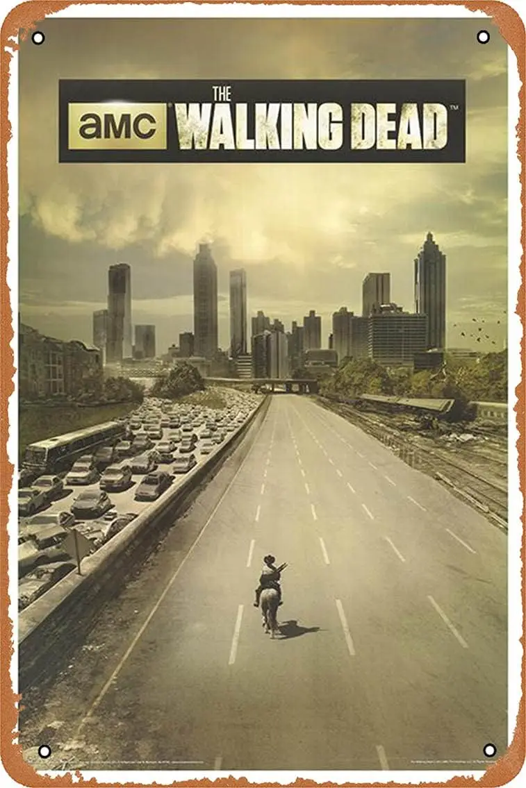 The Walking Dead Vintage Metal Tin sign 20.32 x 30.48 cm Home Decorative Art,20.32 x 30.48 cm