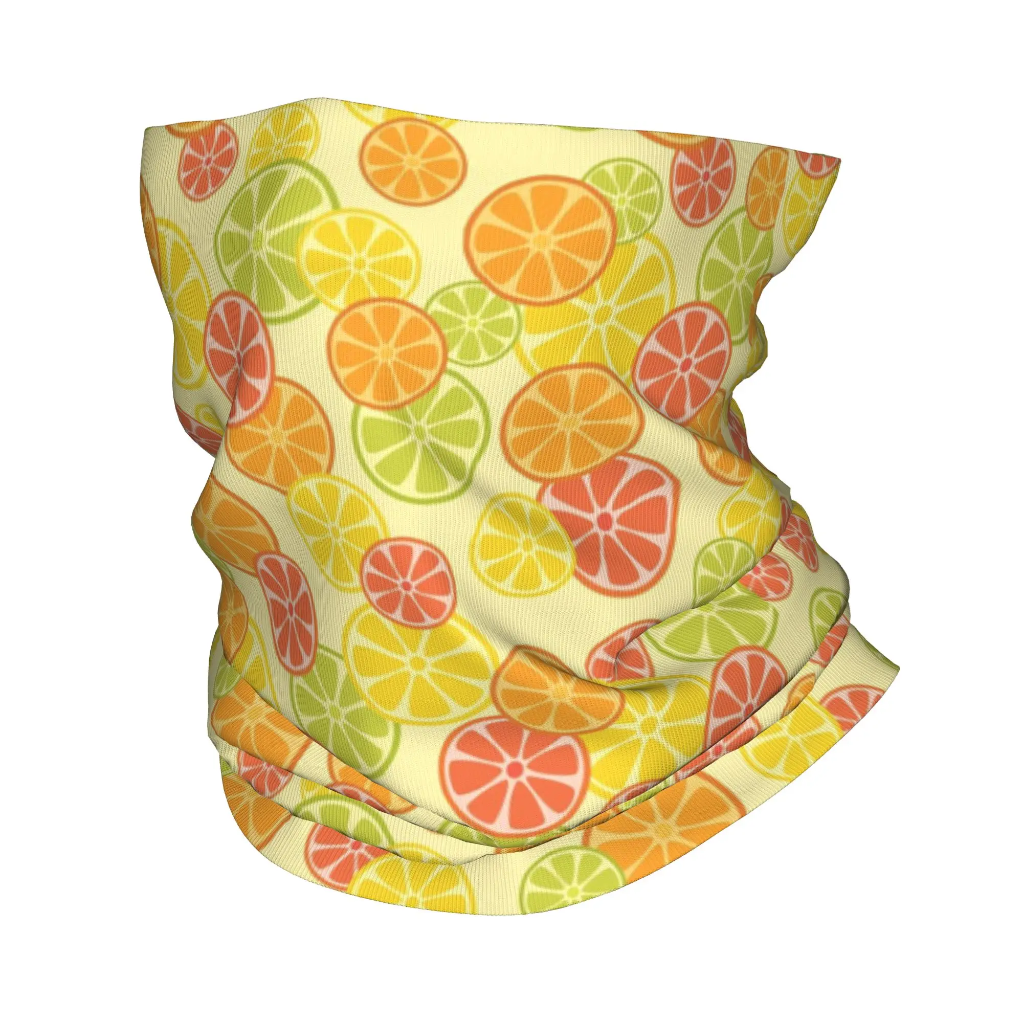 

Tropical Fruits Grapefruit Slices Pattern Bandana Neck Gaiter Printed Mask Scarf Warm Headband Running Unisex Adult