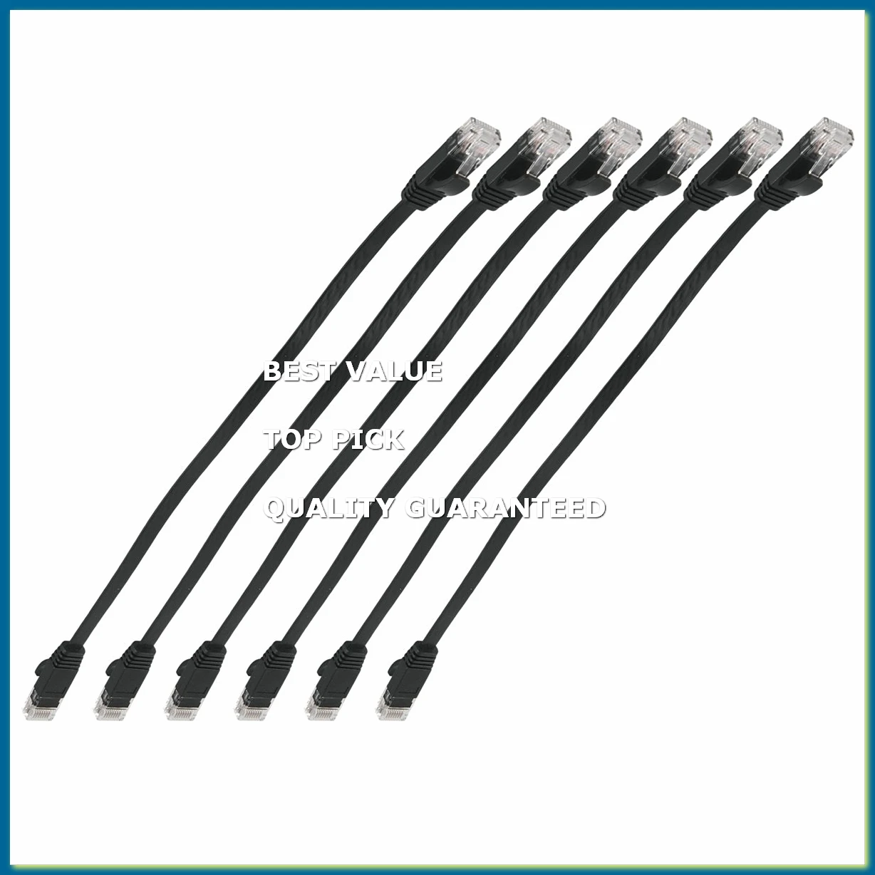 6 Pcs 1 Ft Flat Internet Network Cable Solid Cat6 High Speed Patch Lan Wire With Snagless Rj45 Connectors