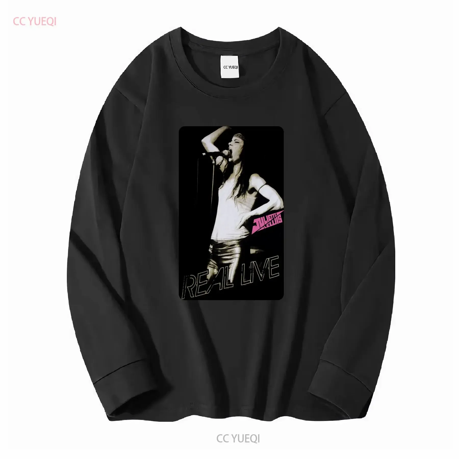Juliette Lewis T Shirt Alternative Rock Women's Medium long or short sleeves vintage Washed Versatile streetwear Comfortable