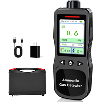 Portable Ammonia Gas Detector,0-200 PPM Rechargeable Ammonia Gas Monitor,Digital Air Quality NH3 Gas Meter with Temperature