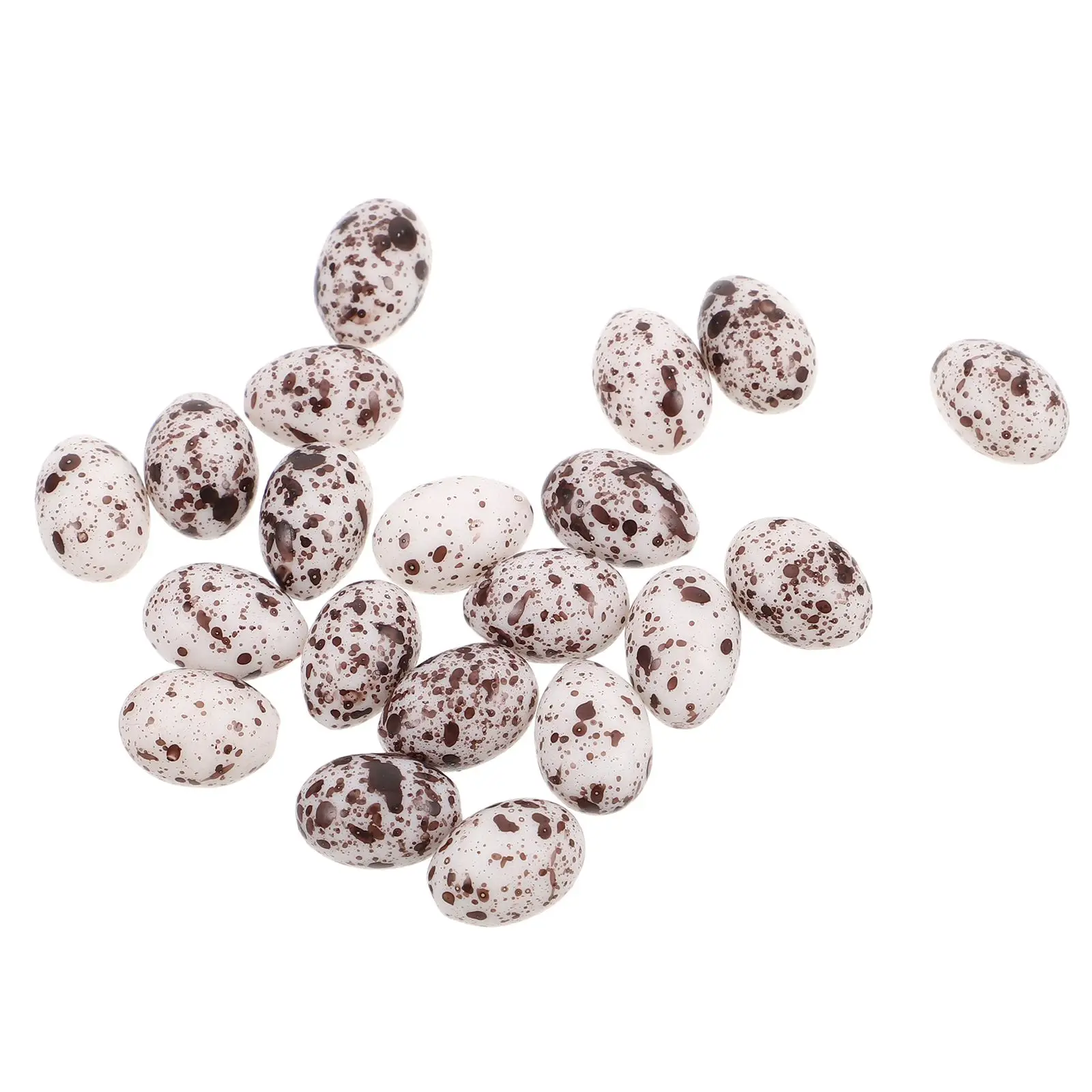 

20 Pcs Mini Quail Eggs Plastic Figurines Realistic Design Home Decor Garden Statue Party Decoration Small Size Desk Shelf