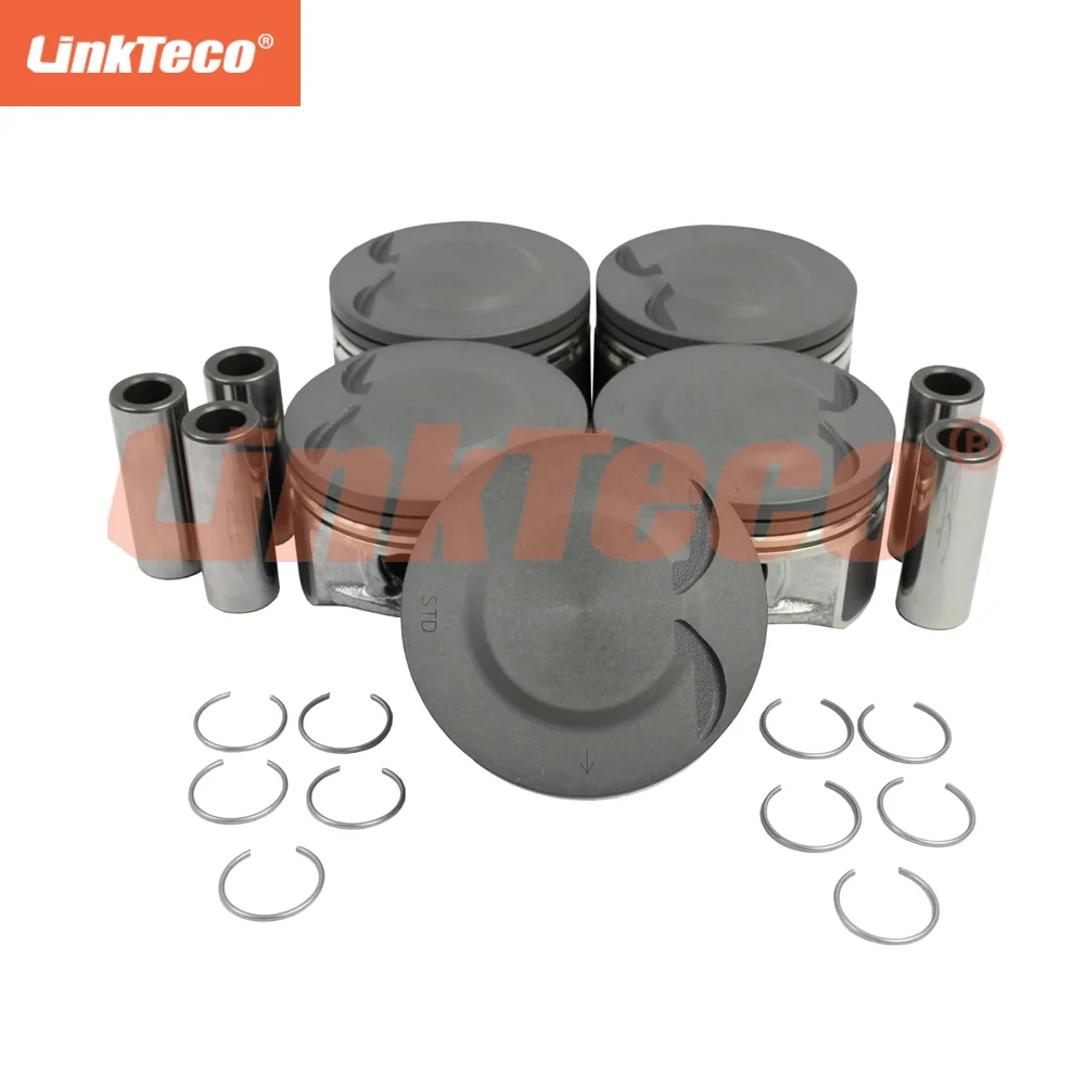 Engine Pistons & rings Kit Fit Volvo 2.4 L Naturally Aspirated B5254S B5244S For 99-12 Volvo C30 C70 S40 S70 S80 V50 V70 2.4T