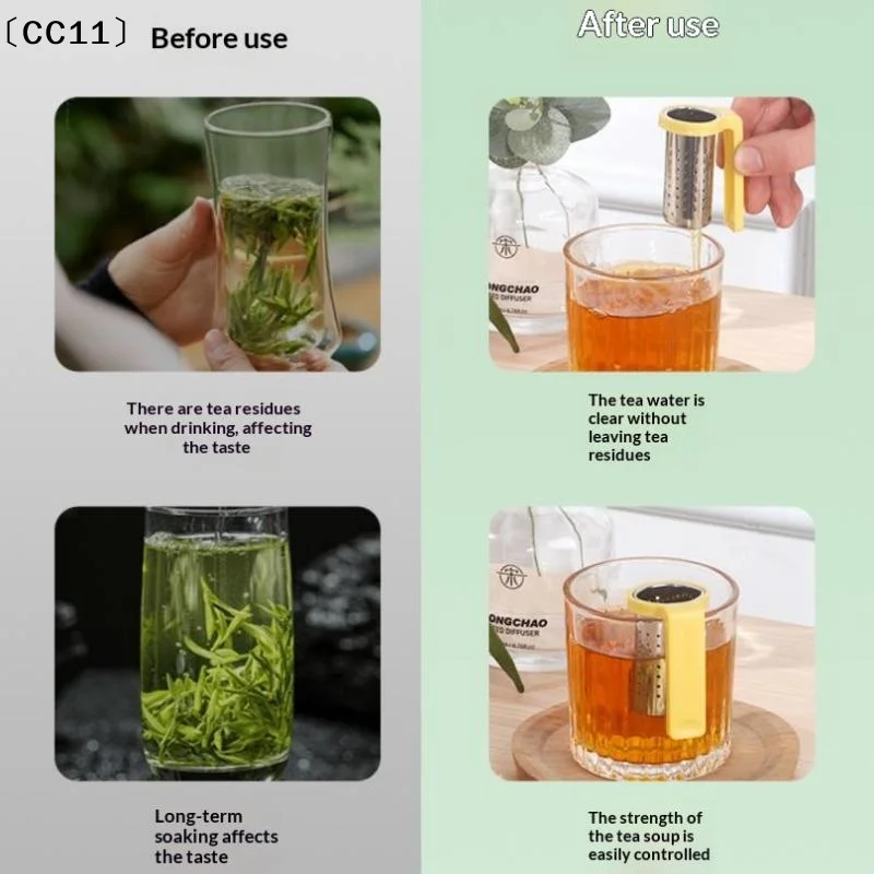 Stainless Steel Clip Hanging On Cup Tea Strainer Cup Clamp Tea Infuser With Handle Fine Filter For Home Office Daily〔CC11〕 view 5