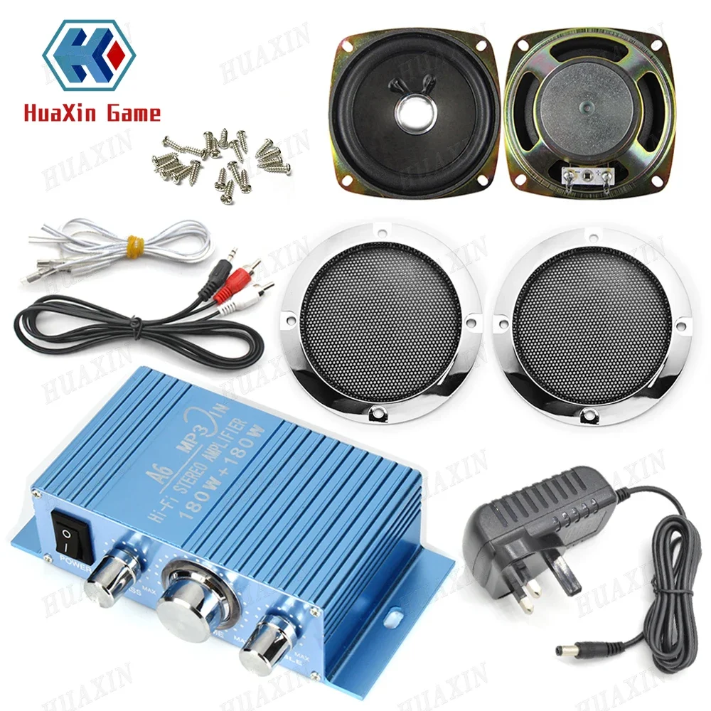 Hi-Fi Audio Stereo Amplifier Arcade Game Audio Kit 4 inch 8Ohm 5W Speaker for Raspberry Pi Multi Game PCB Pinball Machine