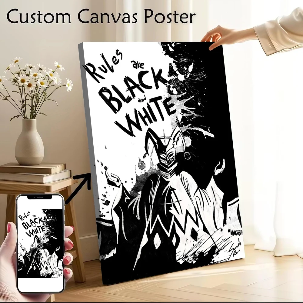 Rules Are Black and White Poster Canvas Wall Art Personalized Print Modern Painting Perfect Gift for Man's Room Decoration Mural