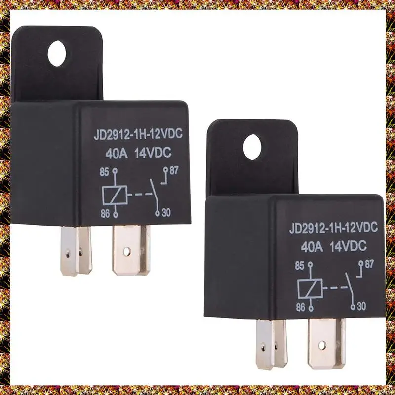 BTCL 2 Packs Of Relays 4-Pin 12V 40A Relay Kit Spst Model: JD2912-1H-12VDC 40A 14VDC Car Switch And Starter