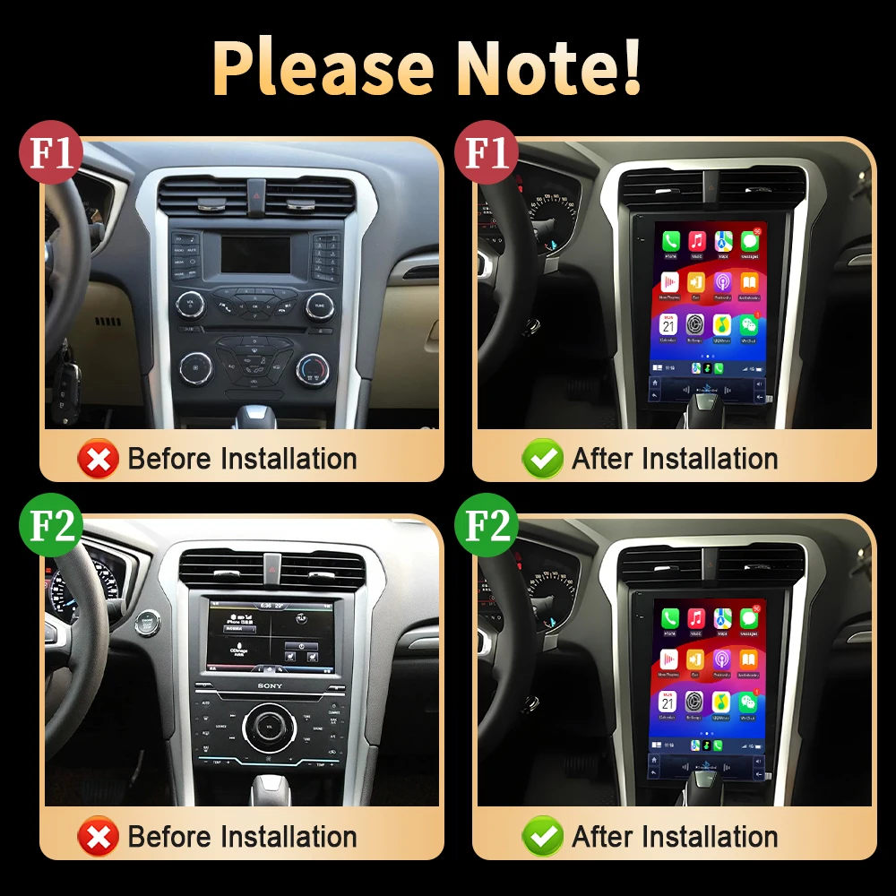 12.1 inch Car Radio 4G GPS Android 14 For Ford Mondeo Fusion MK5 2014-2019 Wireless CarPlay Head Unit Touch Screen Stereo System
