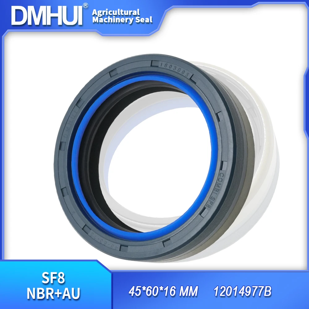 DMHUI 12014977B Oil Seal 45x60x16mm COMBI SF8 Type - Rotary Shaft Tractor Wheel Hub Seal 45-60-16, NBR+AU Rubber