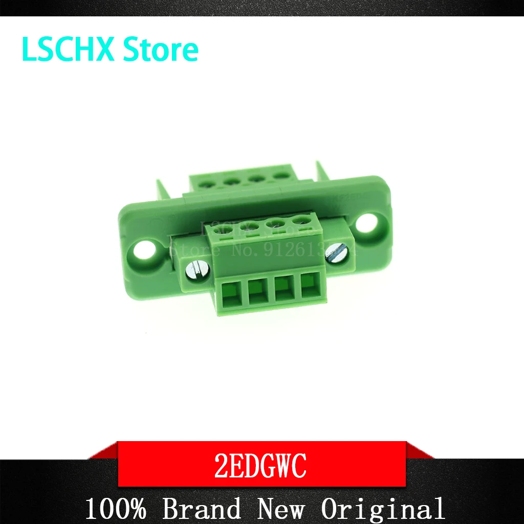 1Sets 2EDGWC 3.81mm 5.08mm 3.5mm Pitch 15EDG Terminal Block Through-wall Welding-free Plug-in Type 2~24P with Flange Fixed Panel